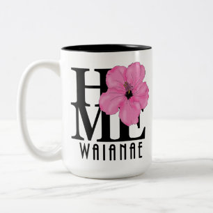 Caneca De Café Em Dois Tons HOME Waianae Pink Hibiscus 15oz