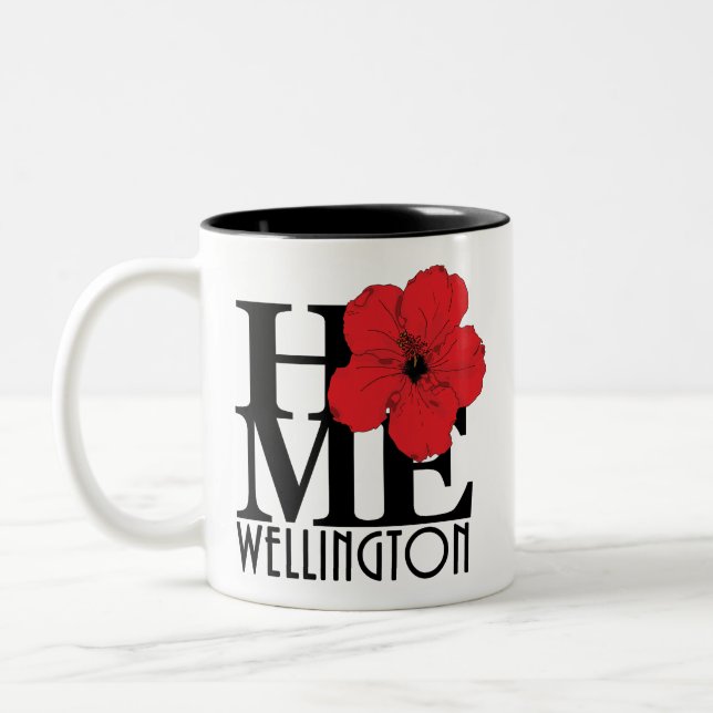 Caneca De Café Em Dois Tons HOME Wellington Red hibiscus 11oz (Esquerda)