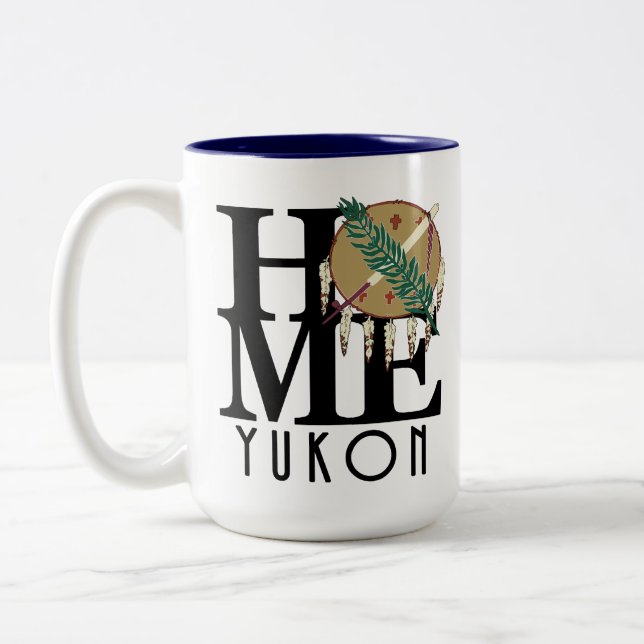 Caneca De Café Em Dois Tons HOME Yukon Oklahoma 15oz (Esquerda)
