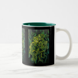 Caneca De Café Em Dois Tons Homem-abstrato e Arte Geométrica Do Esqueleto