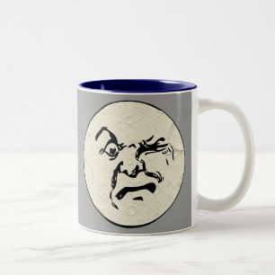 Caneca De Café Em Dois Tons Homem Bravo na Cara da Lua