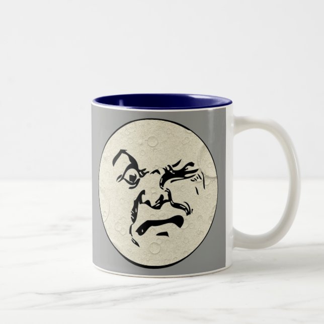 Caneca De Café Em Dois Tons Homem Bravo na Cara da Lua (Direita)