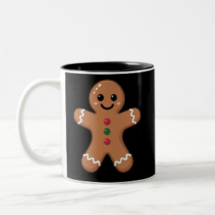 Caneca De Café Em Dois Tons Homem de Pão de Gengibre Natal Bolo de Natal Feria