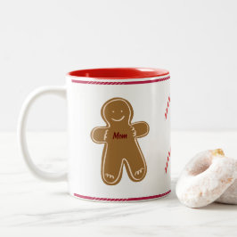 Caneca De Café Em Dois Tons Homem de Pão de Gengibre Personalize Mamãe e Papai