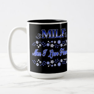 Caneca De Café Em Dois Tons Homem Eu Adoro Flores Texto Azul
