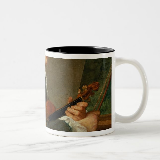 Caneca De Café Em Dois Tons Homem novo com um violino (Direita)