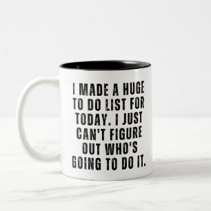 Caneca De Café Em Dois Tons Homem Produtivo, Fiz Uma Lista Enorme Para Fazer H