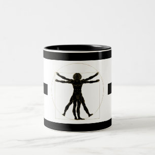 Caneca De Café Em Dois Tons Homem Vitruviano