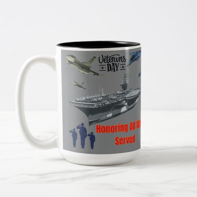 Caneca De Café Em Dois Tons Homenageando o cinza militar poderoso (Esquerda)