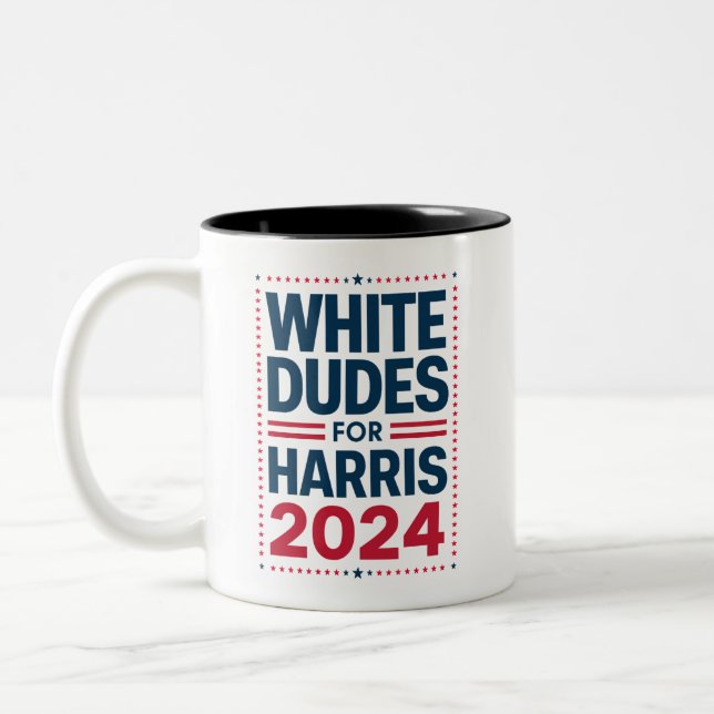 Caneca De Café Em Dois Tons Homens Brancos Para Harris-2024 (Esquerda)