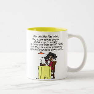 Caneca De Café Em Dois Tons Homens e humor do vinho fino