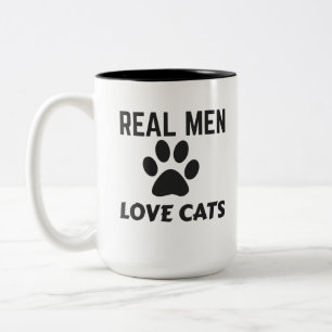 CANECA DE CAFÉ EM DOIS TONS HOMENS REAIS ADORAM GATOS