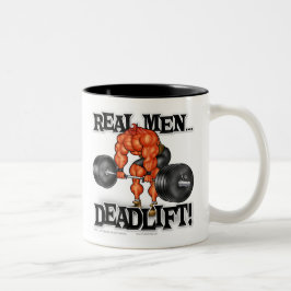 CANECA DE CAFÉ EM DOIS TONS HOMENS REAIS DEADLIFT!