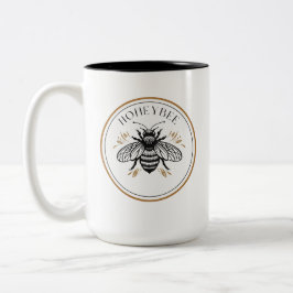 Caneca De Café Em Dois Tons Honey Bee