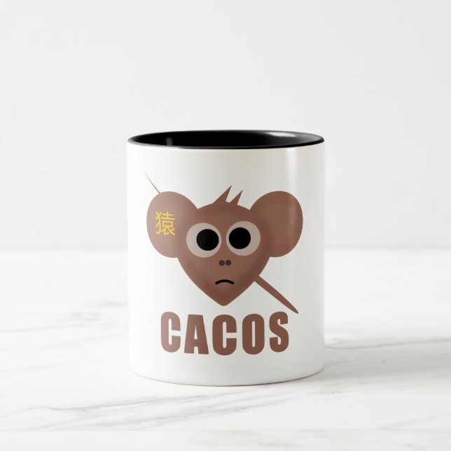 Caneca De Café Em Dois Tons hoodie with cute monkey design (Centro)