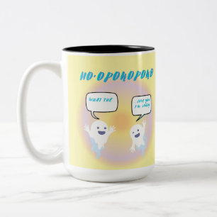 Caneca De Café Em Dois Tons Ho'oponopono fantasma cicatrização e engraçado