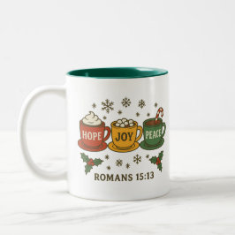 Caneca De Café Em Dois Tons HOP JOY PEACE and COCOA