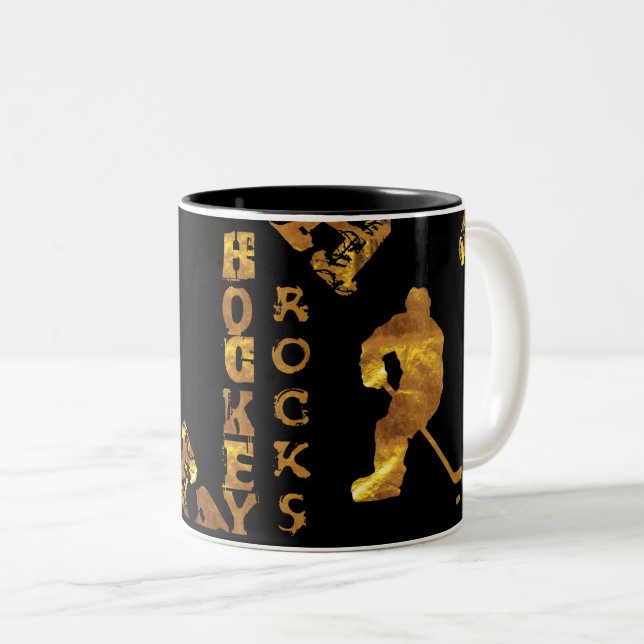 Caneca De Café Em Dois Tons Hóquei (Frente Esquerda)