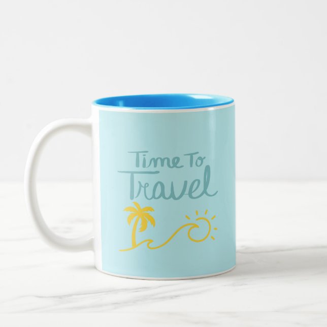 Caneca De Café Em Dois Tons Hora de Viajar (Esquerda)