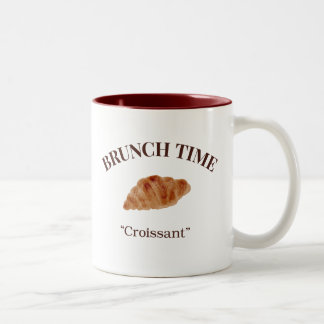 Caneca De Café Em Dois Tons Hora do brunch de croissant