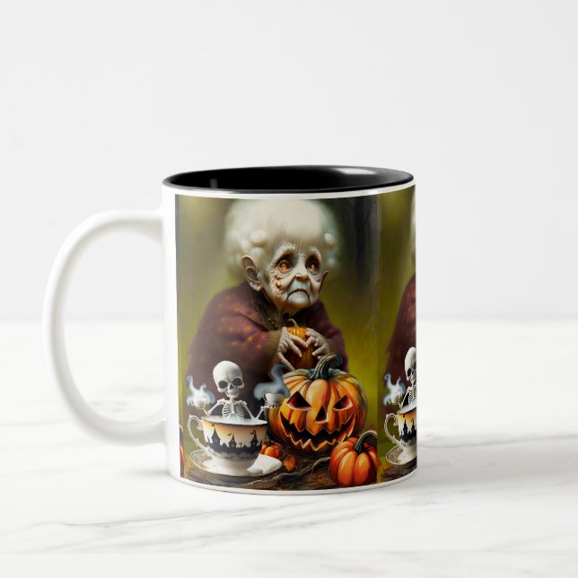 Caneca De Café Em Dois Tons Hora do Chá de Todos os Hallows (Esquerda)
