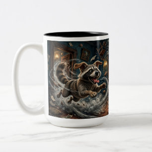 Caneca De Café Em Dois Tons Hora do Chá dos Animais Caprichosos – Gato Calmo e