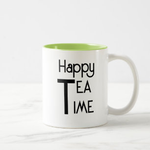 Caneca De Café Em Dois Tons Hora do chá feliz