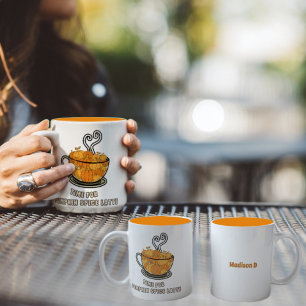 Caneca De Café Em Dois Tons Horário de Natal para o Nome Personalizado da Late