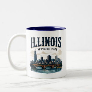 Caneca De Café Em Dois Tons Horizonte de Illinois e Patrimônio das Pradarias