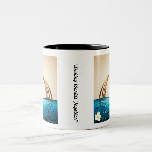 Caneca De Café Em Dois Tons "Horizonte Pacífico Encontrado" (Centro)