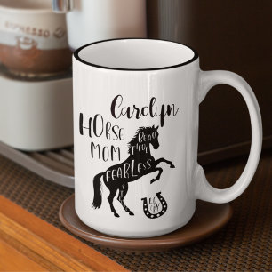 Caneca De Café Em Dois Tons Horse Mãe Beautela Sem Corantes Nome Forte e Sortu