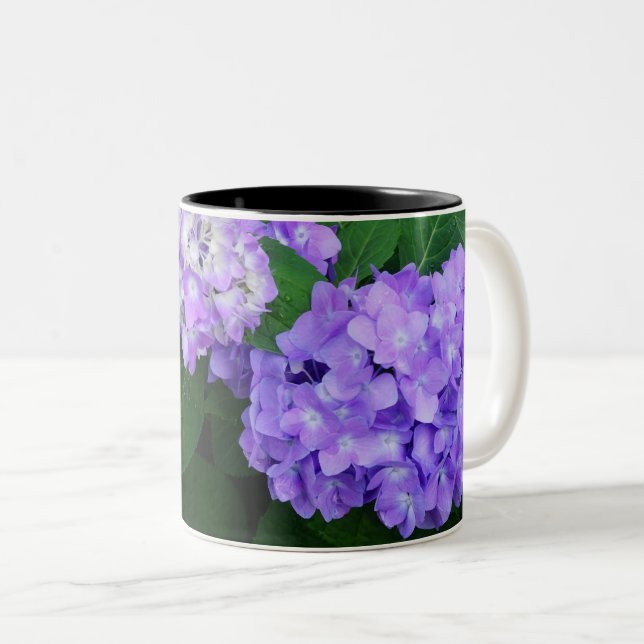 Caneca De Café Em Dois Tons Hortênsia Lavanda (Frente Esquerda)