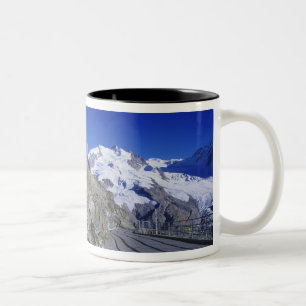 Caneca De Café Em Dois Tons Hotel e trilha Kulm, Gornergrat, Zermatt,