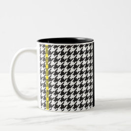 Caneca De Café Em Dois Tons Houndstooth Envolvido com Cuidado