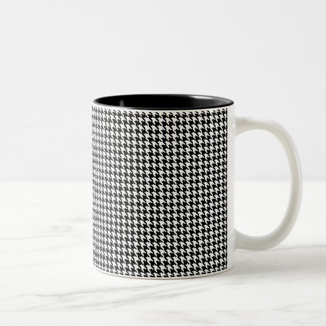 Caneca De Café Em Dois Tons Houndstooth personalizou (Direita)