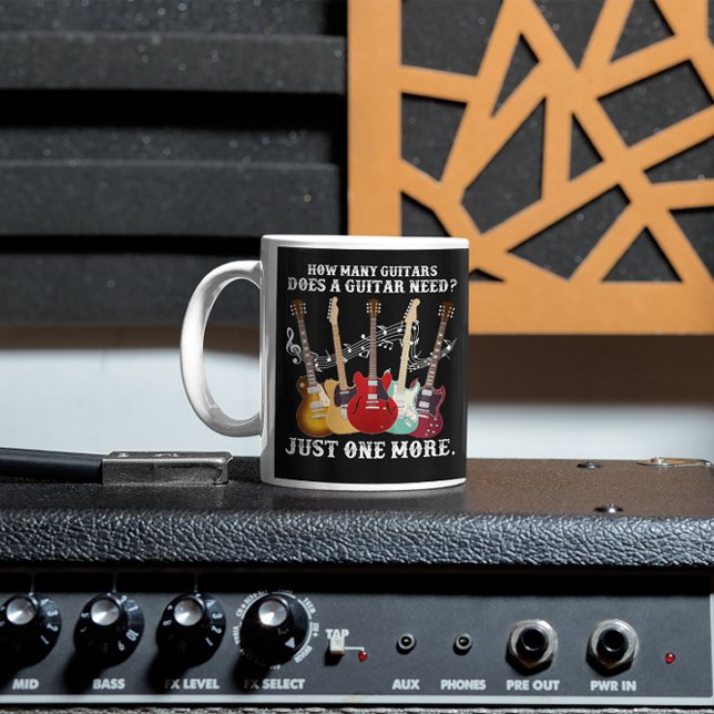 Caneca De Café Em Dois Tons How Many Guitars Gift For Guitar Player (Criador carregado)