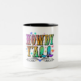 Caneca De Café Em Dois Tons Howdy Y'all Mug