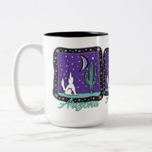 Caneca De Café Em Dois Tons Howling Coyote Arizona