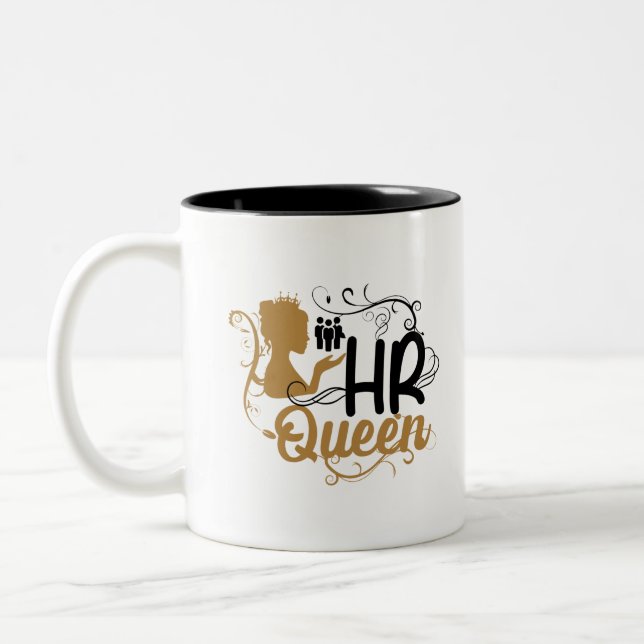Caneca De Café Em Dois Tons HR Queen Human Resources Women (Esquerda)