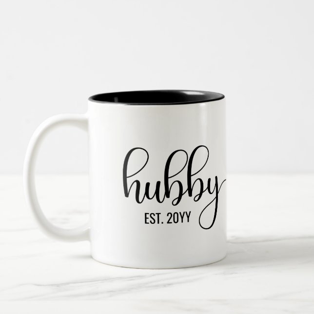 Caneca De Café Em Dois Tons Hubby Est | Presentes para marido, presente de Cas (Esquerda)