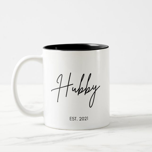 Caneca De Café Em Dois Tons Hubby Mug, Mug Personalizado De Café (Esquerda)