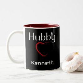 Caneca De Café Em Dois Tons Hubby Wifey - Casal - Presente de Aniversário