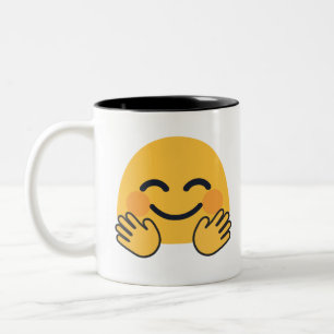 Caneca De Café Em Dois Tons Hugging Emoji