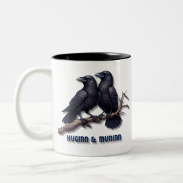 Caneca De Café Em Dois Tons Huginn e Muninn Mug, Odin's Ravens