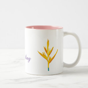 Caneca De Café Em Dois Tons Hummingbird Amarelo Flor Personalizado