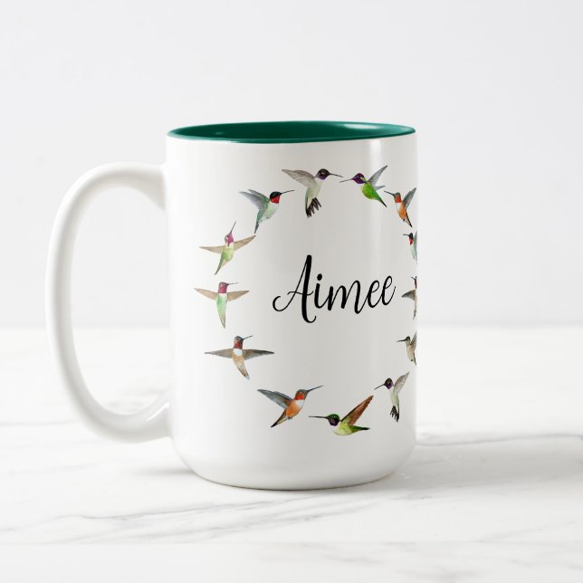 Caneca De Café Em Dois Tons Hummingbird Personalizado (Esquerda)