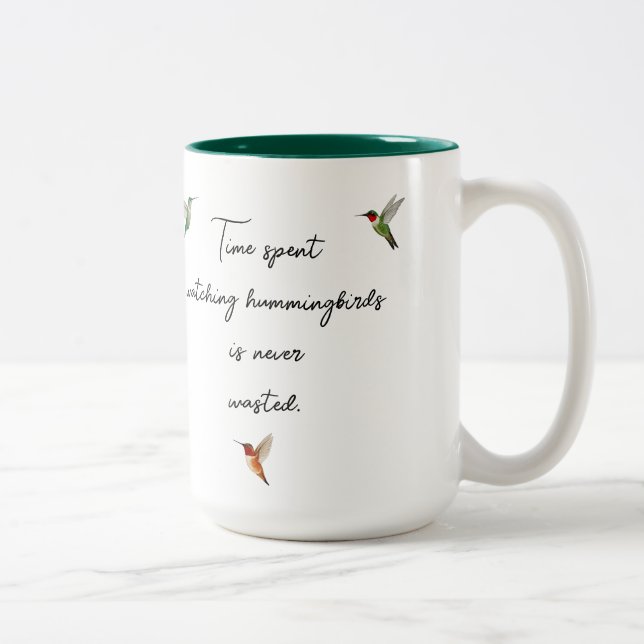 Caneca De Café Em Dois Tons Hummingbird Personalizado (Direita)