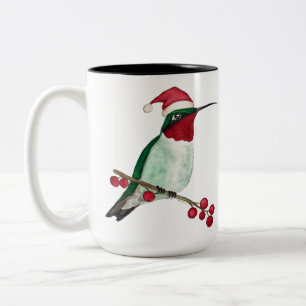 Caneca De Café Em Dois Tons Hummingbird Personalizado Feliz Natal