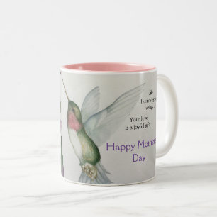 Caneca De Café Em Dois Tons Hummingbird Wings Dia de as mães Muito Alegre Amor