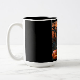 Caneca De Café Em Dois Tons Humor "Ben Aiken" de cemitério de Halloween